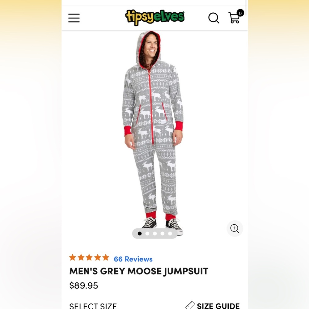 Tipsy Elves Grey Moose Jumpsuit